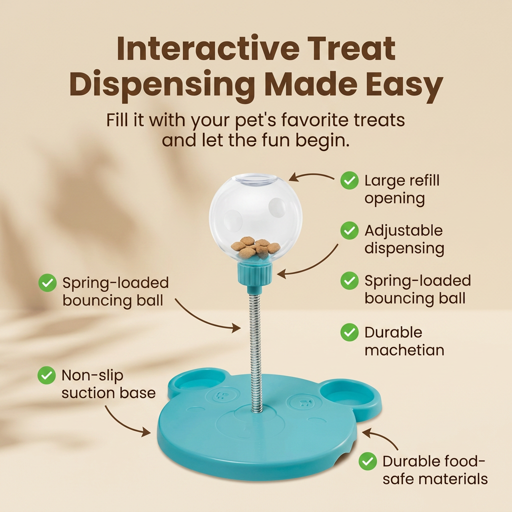 Pet Toy Treat Dispenser Interactive Pet Toy Puzzle Toy Slow Feeder Cat Dog Food Puzzle