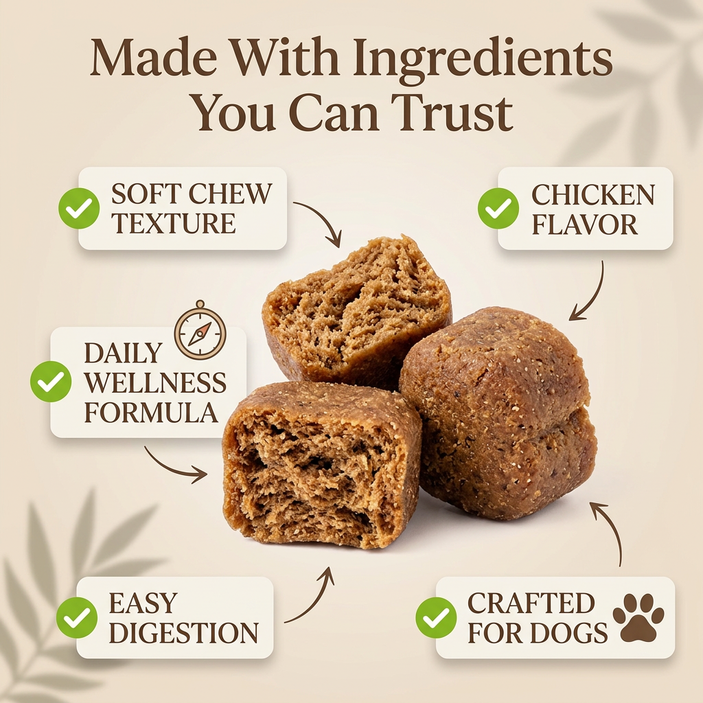 Zingly Calming Chews for Dogs Calming Treats Chews - Anxiety Relief Treats Separation Anxiety Relief for Dogs Calming Treats Pet Calming Care Chews for Anti Anxiety Dogs Chicken 30 Counts