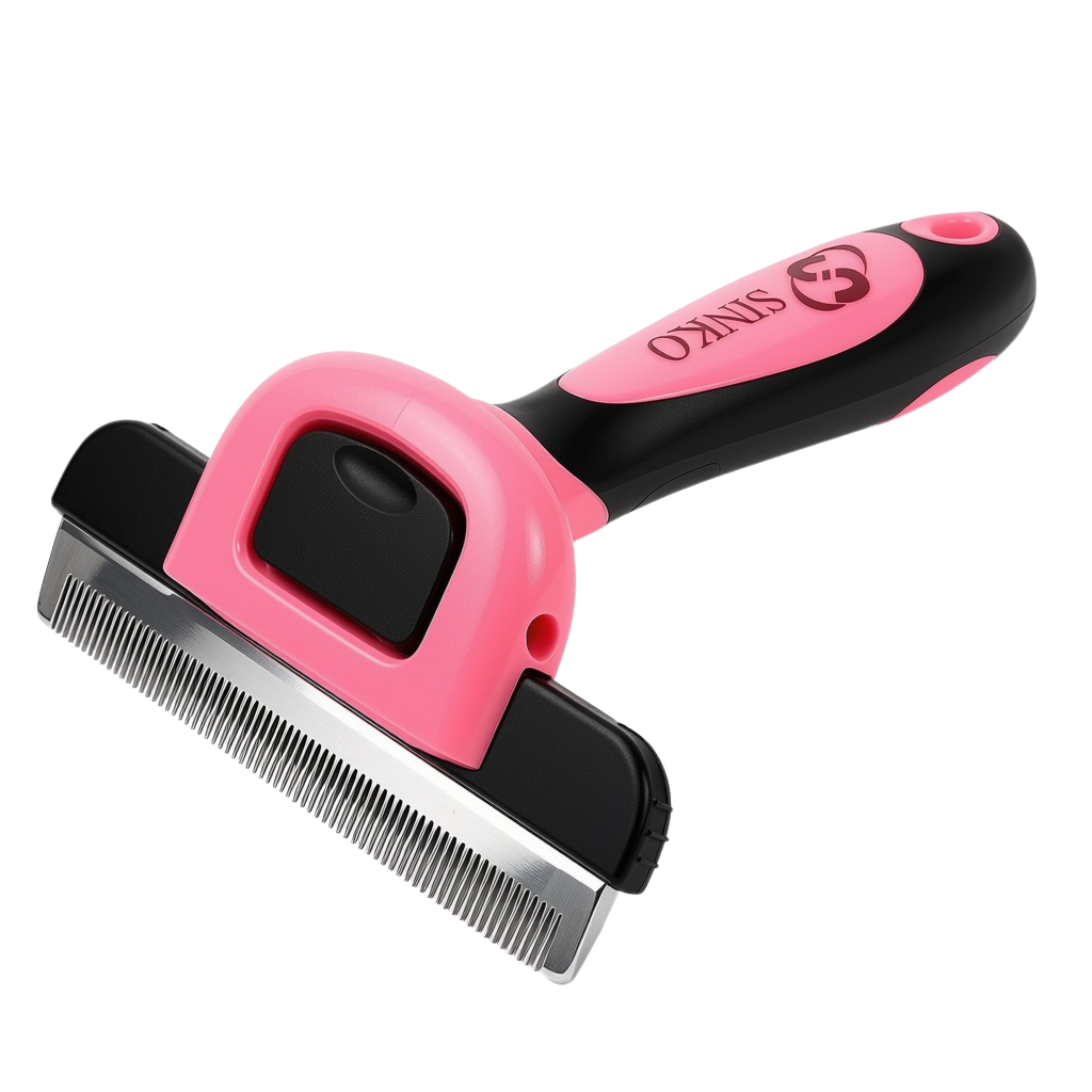 Sinko Deshedding Tool for Dogs & Cats Pet Grooming Brush Pet Deshedding Tool Dog Brush for Shedding Effectively Reduces Shedding by up to 95% for Short Medium Long Pet Hair (Pink)