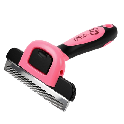 Sinko Deshedding Tool for Dogs & Cats Pet Grooming Brush Pet Deshedding Tool Dog Brush for Shedding Effectively Reduces Shedding by up to 95% for Short Medium Long Pet Hair (Pink)